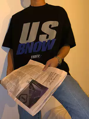 19studio Korea ulzzang trendy T-shirt wild bf Harajuku wind ins round neck loose short sleeve men and women