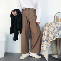 19studio wide-leg pants mens casual loose pants Korean version retro Japanese ins trend joker drop-down feeling men