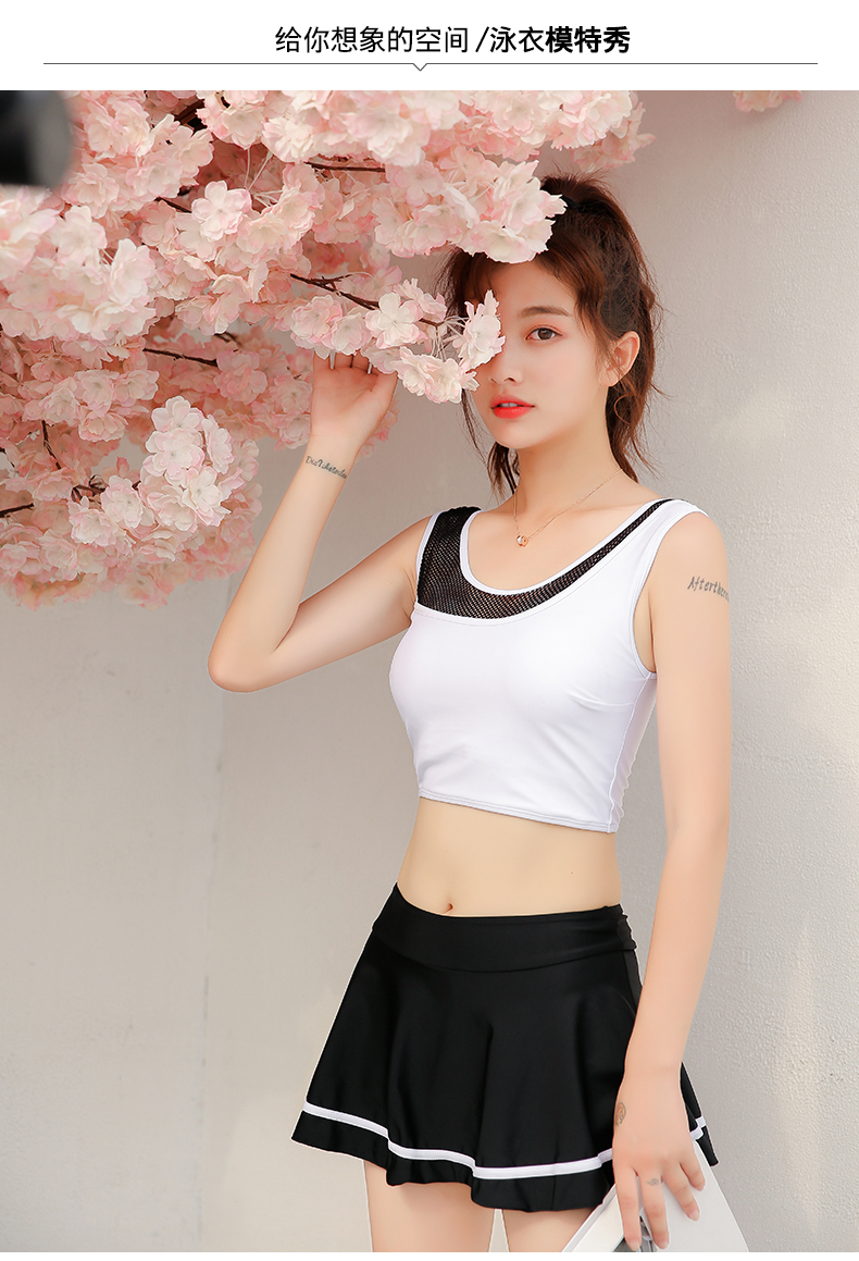 Áo tắm nữ xẻ eo cao đã mỏng bảo thủ che bụng váy kiểu boxer gợi cảm hai mảnh nóng bỏng mùa xuân sinh viên nhỏ tươi. - Bộ đồ bơi hai mảnh bikini 2 mảnh nữ