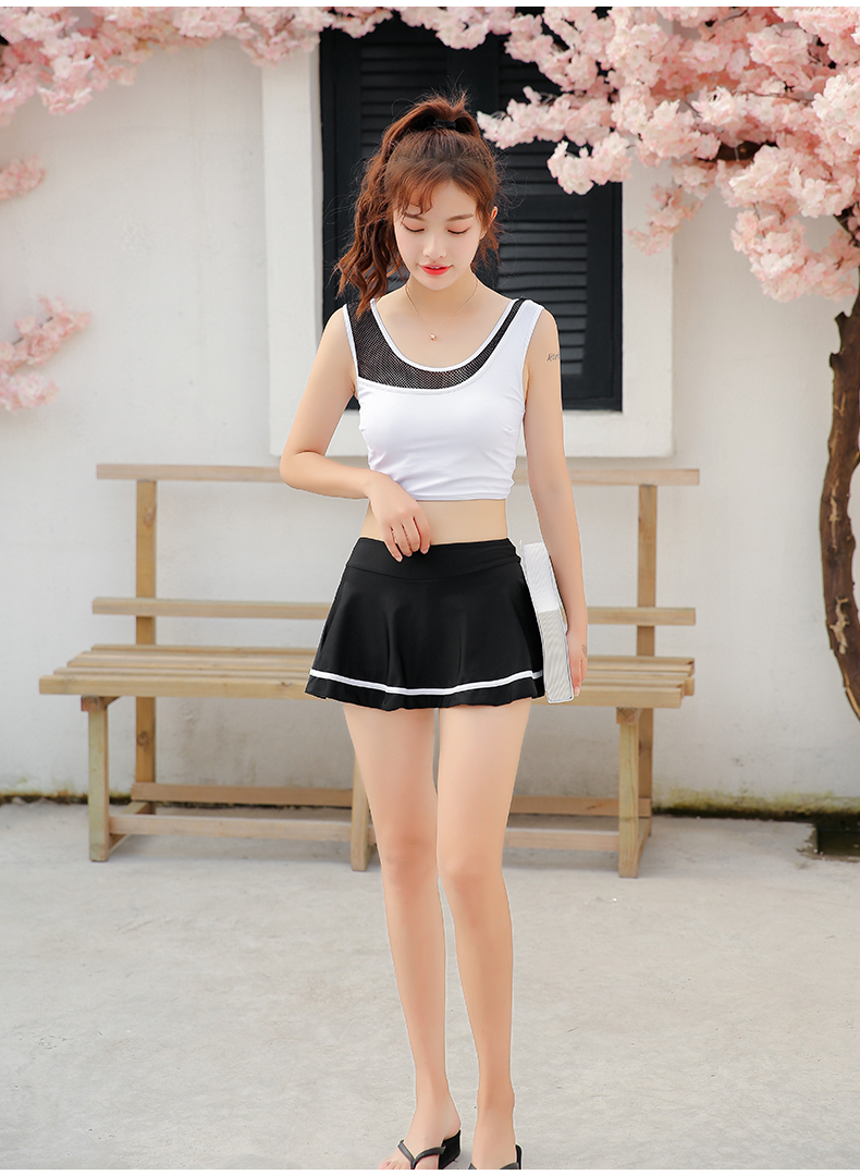 Áo tắm nữ xẻ eo cao đã mỏng bảo thủ che bụng váy kiểu boxer gợi cảm hai mảnh nóng bỏng mùa xuân sinh viên nhỏ tươi. - Bộ đồ bơi hai mảnh bikini 2 mảnh nữ