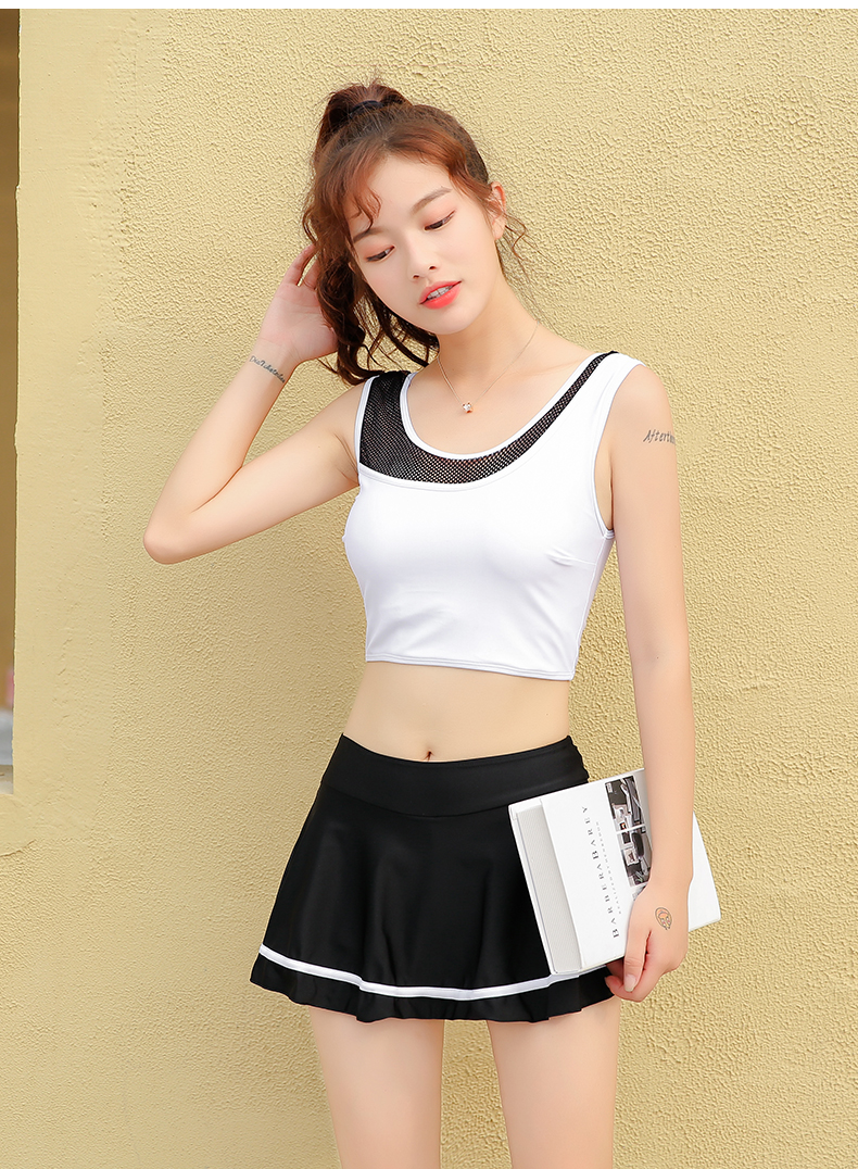 Áo tắm nữ xẻ eo cao đã mỏng bảo thủ che bụng váy kiểu boxer gợi cảm hai mảnh nóng bỏng mùa xuân sinh viên nhỏ tươi. - Bộ đồ bơi hai mảnh bikini 2 mảnh nữ