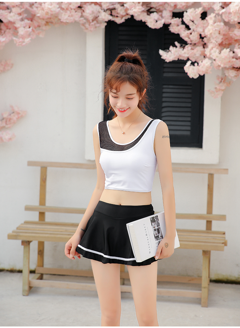 Áo tắm nữ xẻ eo cao đã mỏng bảo thủ che bụng váy kiểu boxer gợi cảm hai mảnh nóng bỏng mùa xuân sinh viên nhỏ tươi. - Bộ đồ bơi hai mảnh bikini 2 mảnh nữ