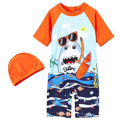 儿童泳衣男童宝宝卡通连体中大童2021新款小男孩分体泳裤速干防晒