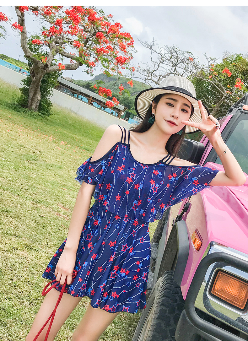 Áo tắm nữ Một mảnh Váy che bụng Bảo tồn Slim Beach Kem chống nắng Tay áo tắm Boxer Kích thước lớn Spa - Bộ đồ bơi One Piece bikini một mảnh đi biển