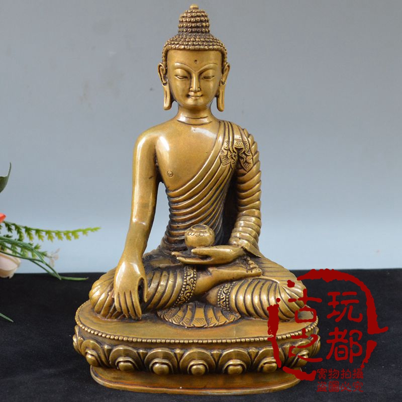 New pure copper collection Antique miscellaneous fine bronze statue Pure handmade bronze ornaments Brass Nepal Buddha Statue 2