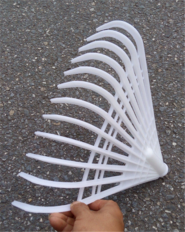 12 tooth plastic rubber grass rake white rubber claw to fish the stead leaves specified area