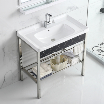 Balcony floor-floor washbasin integrated ceramic toilet washbasin minimalist stainless steel bracket wash-up pool waterproof