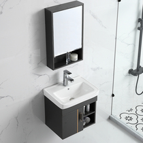 Nordic waterproof bath room cabinet Composition Small family type toilet washing table hanging cabinet Wash Basin Bathroom washbasin solid wood