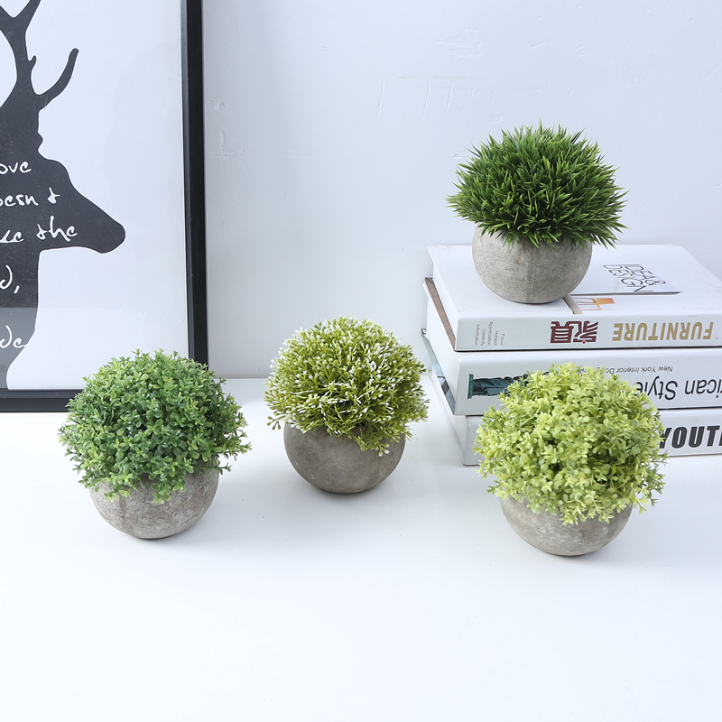 Nordic ins retro potted plant simulation plant bonsai clover fake flower fake grass decoration desktop small green plant