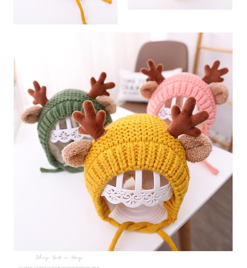 Berretto in lana per bambini, cappello natalizio con corna_voghion.com