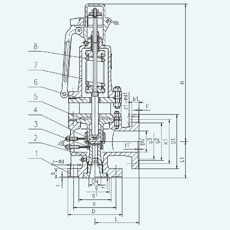 FA48Y FA48SB Flanged type Spring loaded safety valve design