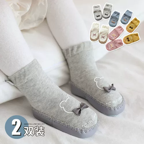 Демисезонные хлопковые нескользящие туфли для раннего возраста подходит для мужчин и женщин для девочек, носки, удобная обувь, мягкая подошва