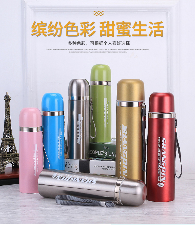 Bình chứa dung tích lớn inox 304 chân không ngoài trời cầm tay 1000ml cốc nước nam nữ thể thao bình giữ nhiệt 1 lít