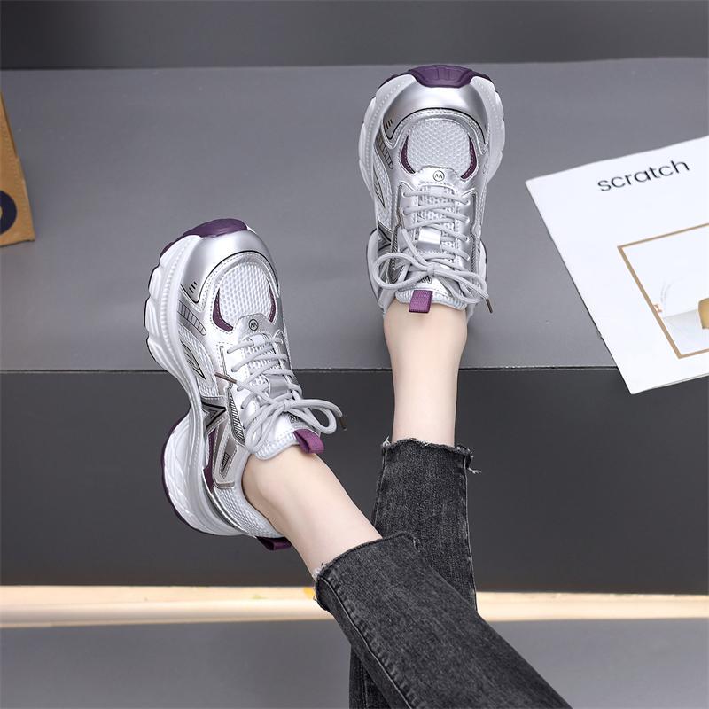 2026 New Style Purple Soft-Soled Lightweight Versatile Korean-Style Dad Shoes for Women, Thick-Soled Mesh Breathable Casual Shoes, Sneakers 2026 New Style Purple Soft-Soled Lightweight Versatile Korean-Style Dad Shoes for Women, Thick-Soled Mesh Breathable Casual Shoes, Sneakers