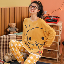 Pajamas women spring and autumn cotton long sleeves can be worn outside Plaid home clothes cotton autumn and winter models 2021 new set