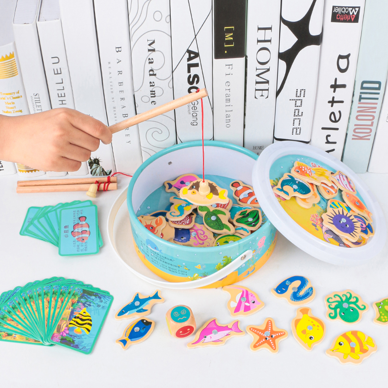 Children's magnetic fishing toy one and a half year old baby early education puzzle multi-functional brain boy and girl 1-2-3 years old