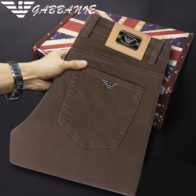 Authentic Luxury Brand 2026 New Men's Spring/Summer Loose Straight Thin High-End Light Luxury Denim Long Pants