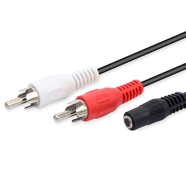 3.5mm Female to Dual Rca Audio Cable 3.5mm to 2Rca Red and White Head Tv Dvd to Headphone Adapter