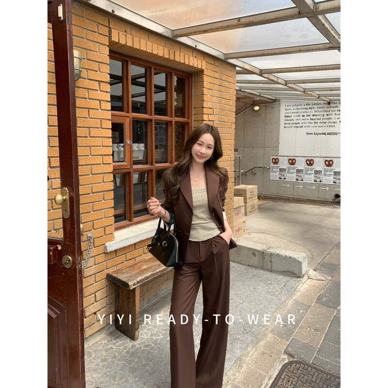Yiyijia Petite [Melard Weekend Set] Relaxed Style Suit Set for Women 2026 Autumn New Two-Piece Set