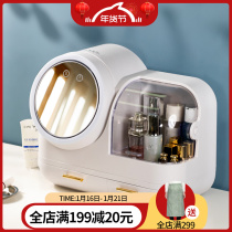 Japan makeup storage box with mirror home large capacity dressing table with cover dust skin care products lipstick storage rack