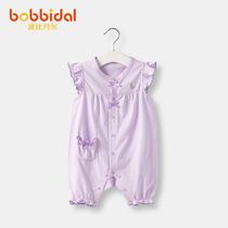 Baby clothes summer thin baby jumpsuit Princess climbing clothes sleeveless air conditioning clothes baby 3 summer dress 100 days