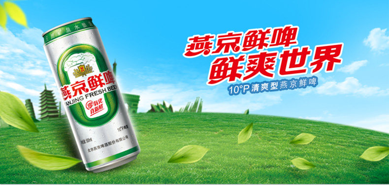燕京啤酒 10度鲜啤 500ml*12听 三重除氧更新鲜 图1