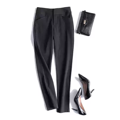 Simple and neat styling Japanese commuter thick slim straight tube casual trousers trousers women 2019 autumn and winter