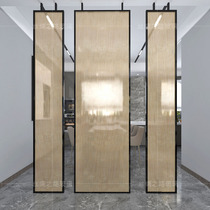 Custom art glass clip silk glass clip yarn Living room screen partition Bathroom wet and dry partition clip silk glass