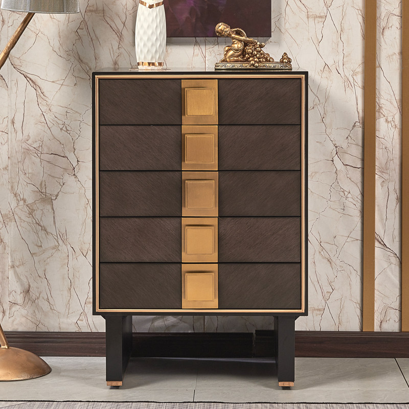 American light and luxurious five bucket cabinet rear modern minimalist solid wood small containing cabinet bedroom multi-drawer five-bucket closet-sitting room side cabinet