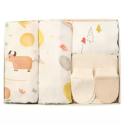 carina design original newborn gift box infant gauze set Baby Full Moon cow baby gift box