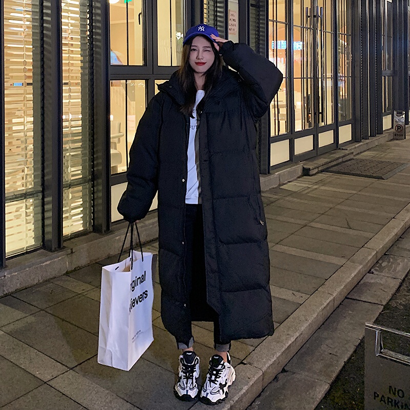 New Winter Korean Style down Cotton Coat for Women, Long Over-The-Knee to Ankle Length, Loose Cotton Jacket, Extra-Long Cotton Coat, Art Exam Jacket New Winter Korean Style down Cotton Coat for Women, Long Over-The-Knee to Ankle Length, Loose Cotton Jacket, Extra-Long Cotton Coat, Art Exam Jacket