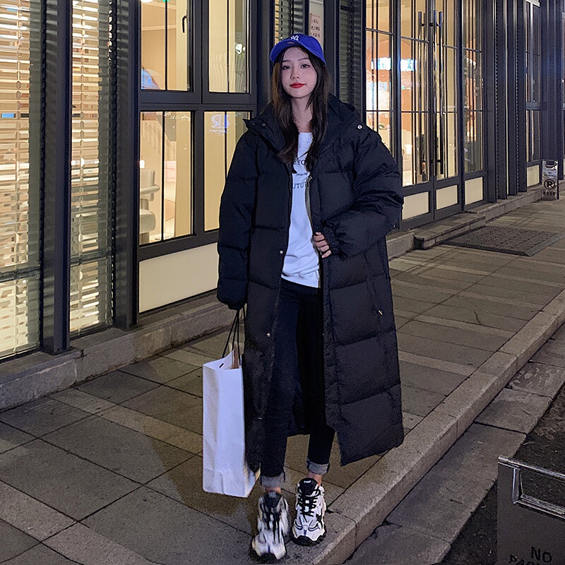 Popular down Cotton Jacket for Women, Mid-Length, Over-The-Knee, 2025 Winter New Korean Style Cotton-Padded Jacket, Loose and Thickened Cotton Coat