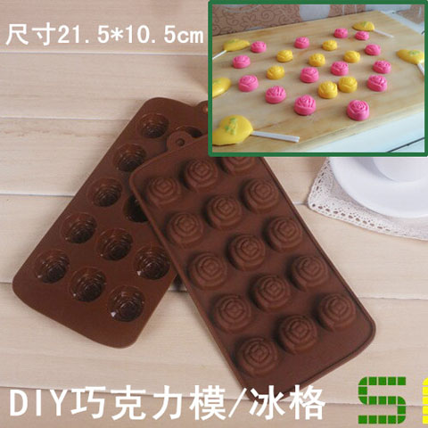 Tự làm khuôn làm sô cô la thủ công silicone khuôn 4 hoa hồng hình bánh thạch thạch khuôn bánh xà phòng khuôn kem silicon