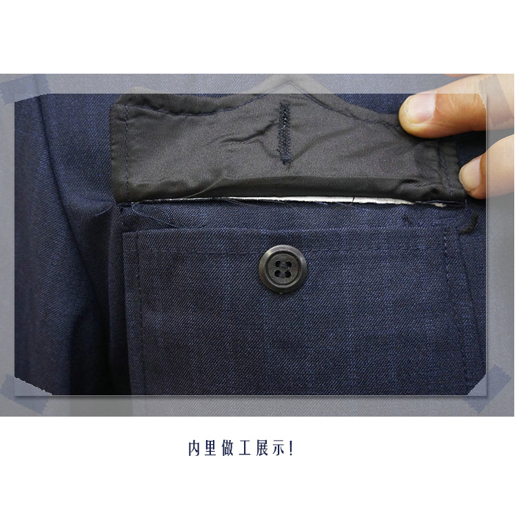 2014 mùa thu mới trung niên nam một lớp màu rắn hạt tối màu lịch áo quốc phục áo khoác giản dị đồ bộ vải đũi