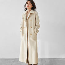 Mapping winter new temperament commuter close-up collar medium-long double-sided wool coat womens coat solid color
