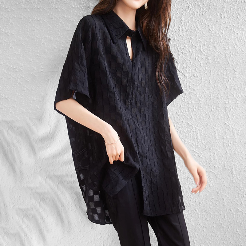 Mapping Hong Kong Light Luxury High-End Short-Sleeved Shirt Summer 2026 New Women's Design Loose Top