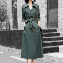 Mapping Hong Kong Light Extravaganza High-end Windcoat Jacket Ladies Fashion Korean version of long style Body Clothing