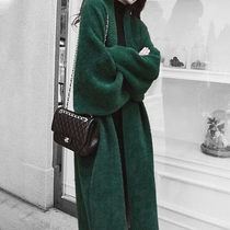 Mapping * Hong Kong light extravagant slim women 2021 autumn solid color v-neck loose knit cardigan coat