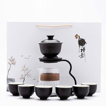 Lazy automatic tea set home living room small set kung fu tea cup office ceramic teapot brewing tea artifact