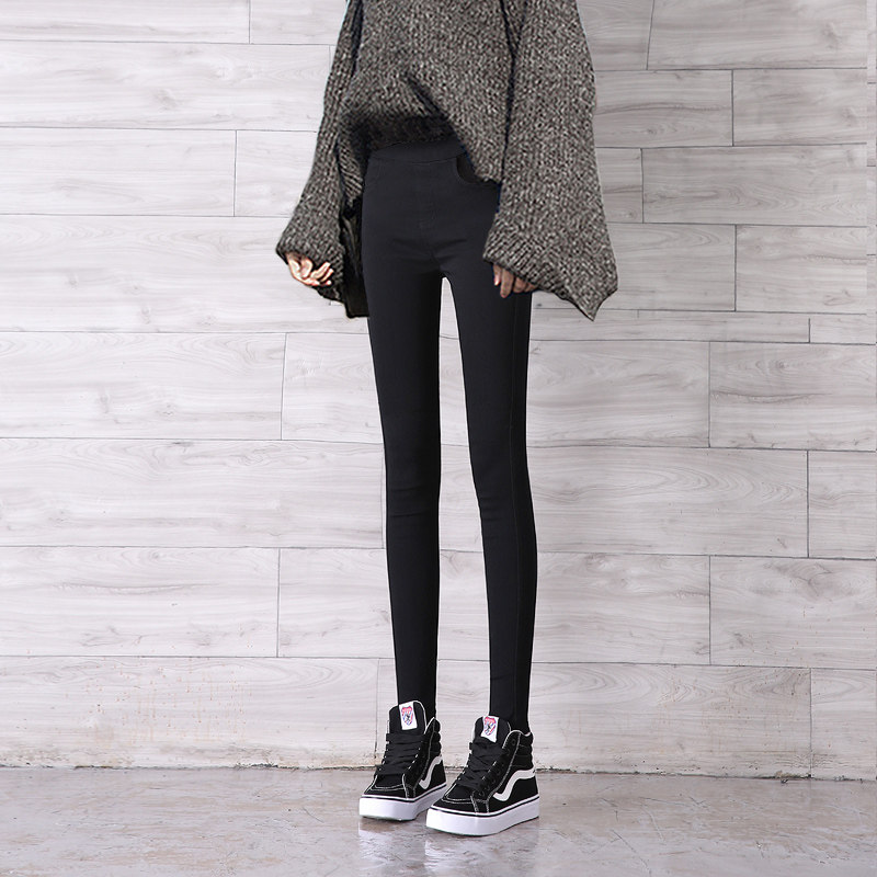 Hong Kong tide brand all-match self-cultivation outer wear inner pants women's 2022 autumn new high-waisted slim-fitting narrow-tube pants trend