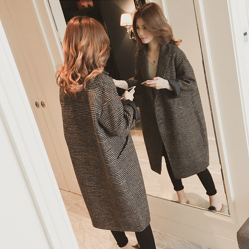 Long version of wool in Hong Kong boomer jacket woman 2022 spring autumn new women's fashion thickened warm cashmere dresses