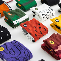 Begging Dispensers Socks for men and women All season full cotton Japanese Embroidery Stripes Sports Middle Cylinder Couple Socks Moisture Neutral Socks