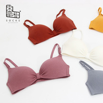 Begging dispensers multiple lingerie female pure cotton Summer free steel ring Colour thin bra with small breasts