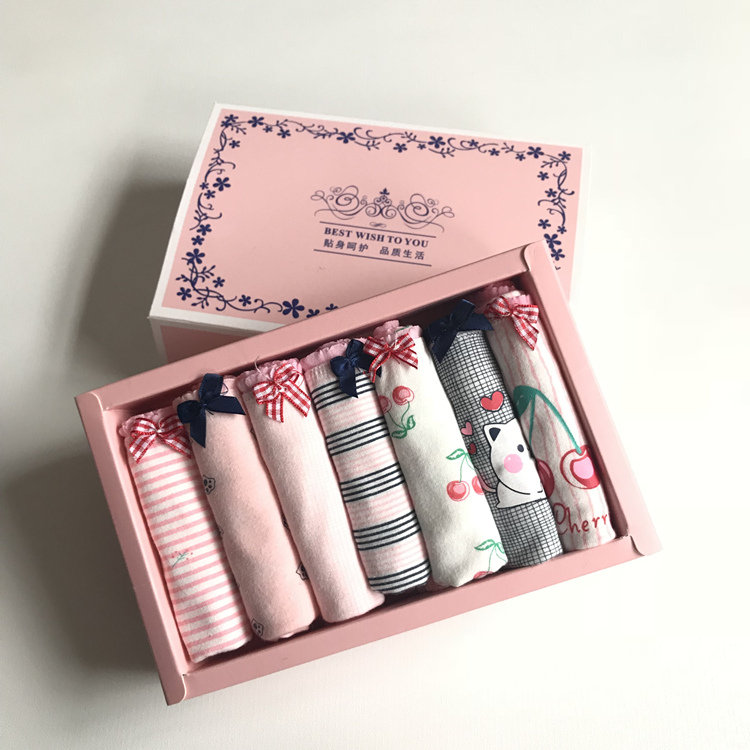 7 hộp quà tặng đồ lót phụ nữ cotton gợi cảm eo thấp tóm tắt quần lớn tuần tuần quần ren quần sịp