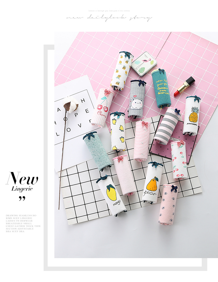7 hộp quà tặng đồ lót phụ nữ cotton gợi cảm eo thấp tóm tắt quần lớn tuần tuần quần ren quần lót đùi nam
