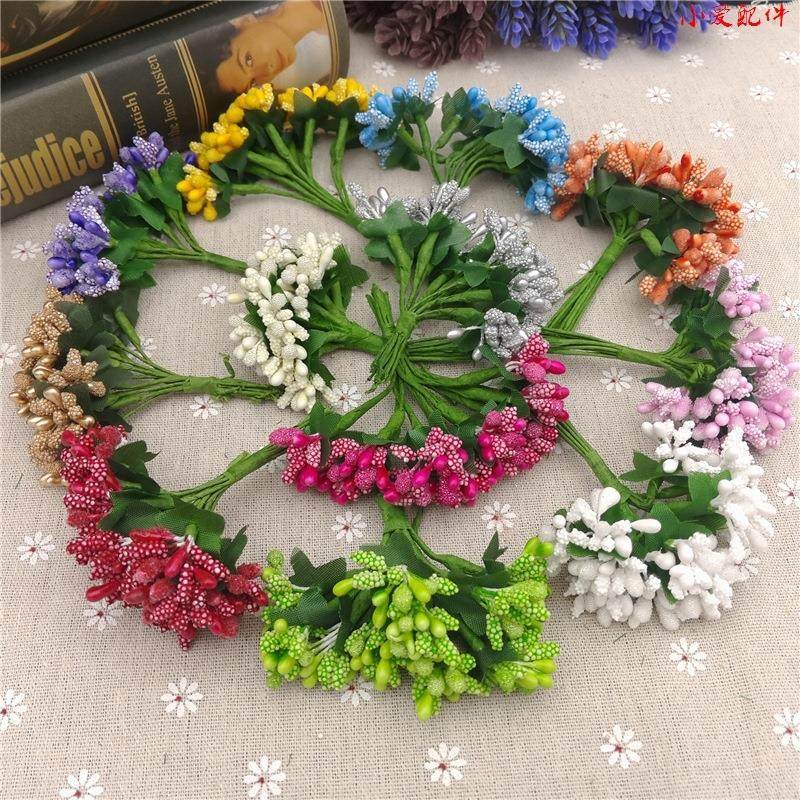 Kindergarten Material Glass Beads Flower Core Delight sugar box Gift packaging Decorative Accessories Diy Berries Flower Hearts