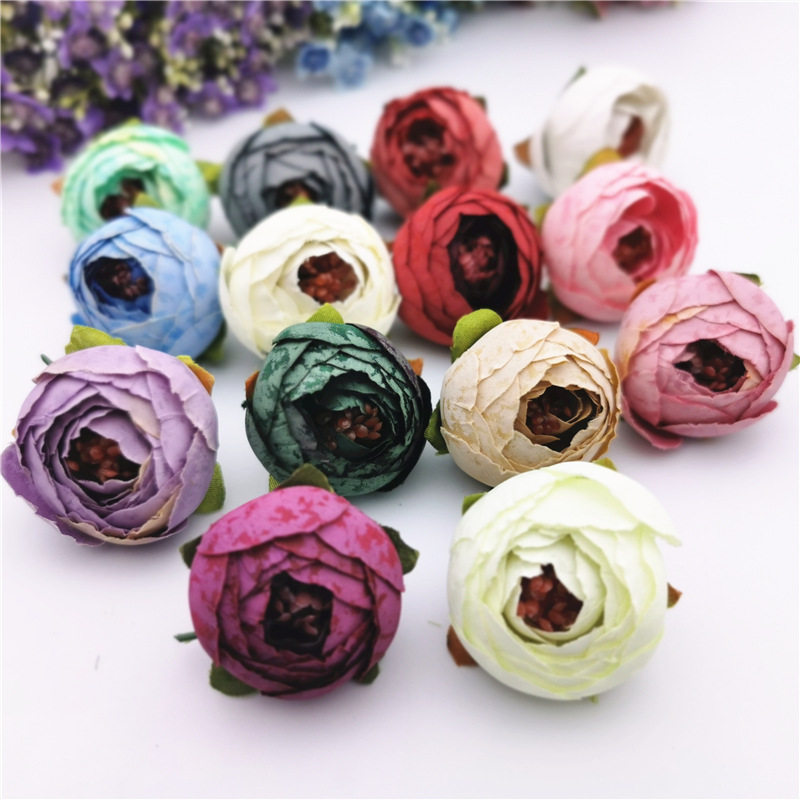 Wrist flower head flower sugar box handmade diy European and American web version printed snowflake tea flower bouquet with emulated flower boobs