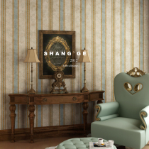 American retro country vertical stripe wallpaper European-style non-woven bedroom living room full of TV background wall wallpaper AB