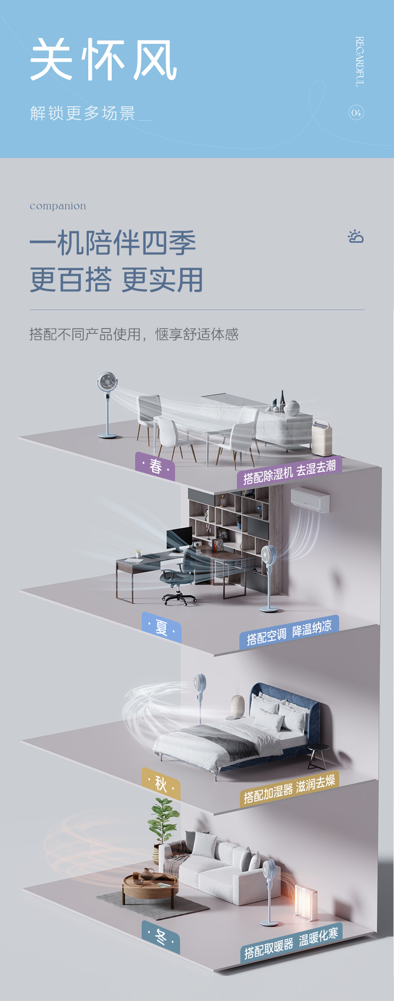 美的/MIDEA 空气循环扇家用电风扇超轻音落地扇大风力智能