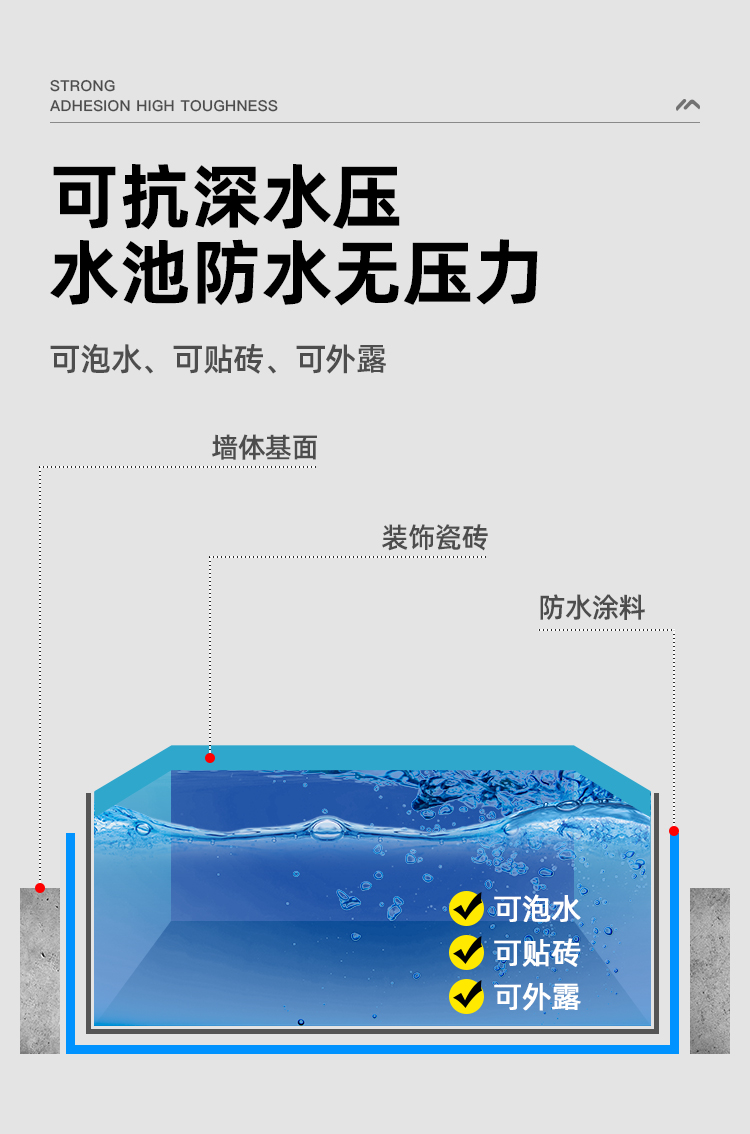 JS lớp phủ chống thấm mái nhà gỗ nhà bếp phòng tắm chống rò rỉ keo tường bên ngoài hồ bơi ao cá bẫy vua vật liệu keo dán tôn chống thấm